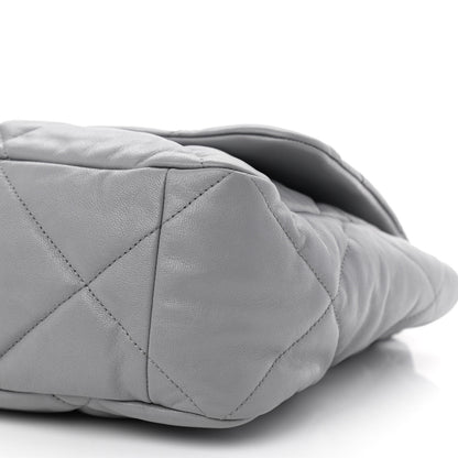 Chanel Goatskin Quilted Maxi Chanel 19 Flap Grey 10 of 10