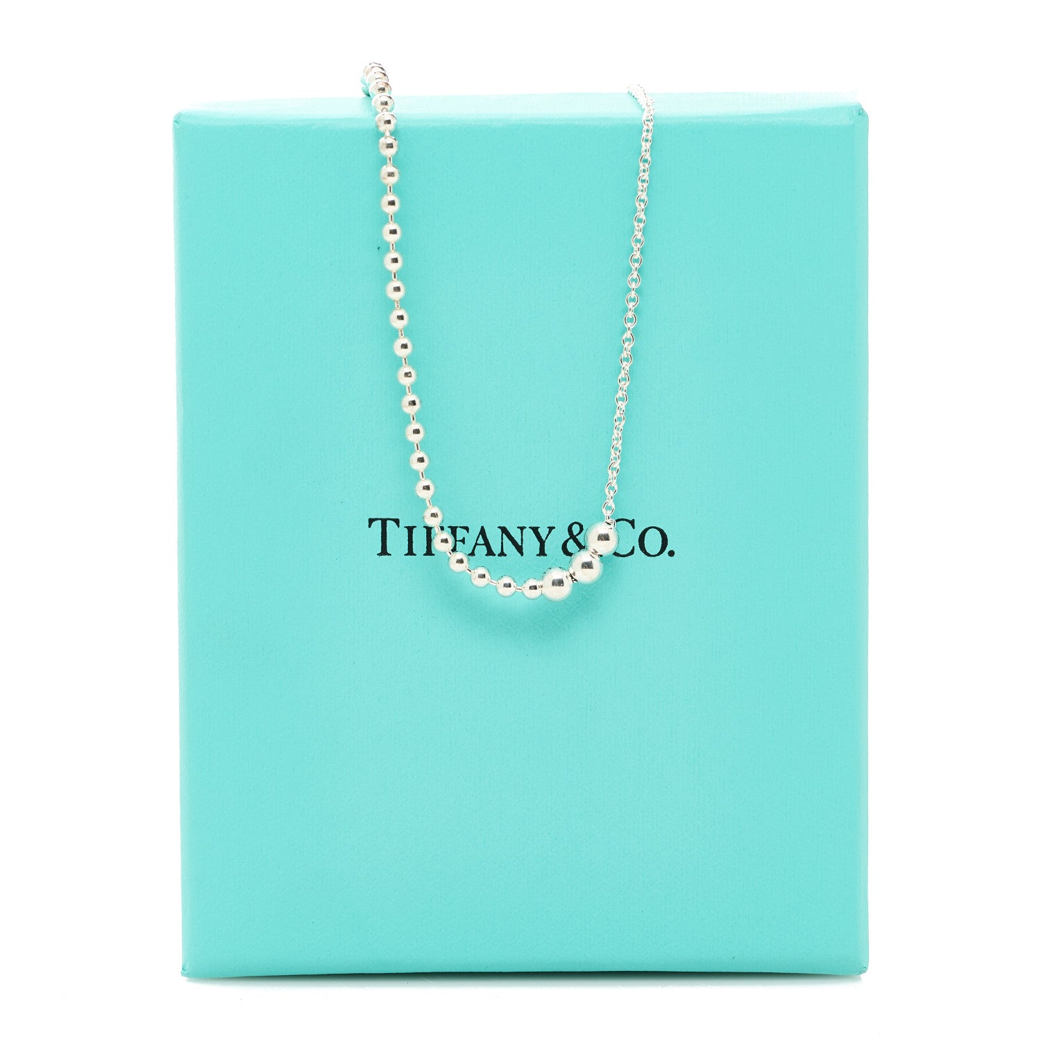 Tiffany Sterling Silver Long Bead Necklace 6 of 6