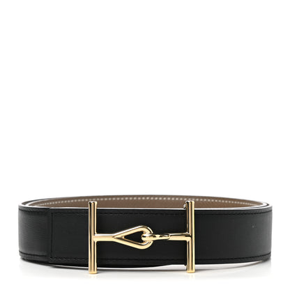 Hermes Swift Epsom 38mm Jumbo Belt 85 Black Etoupe 1 of 7
