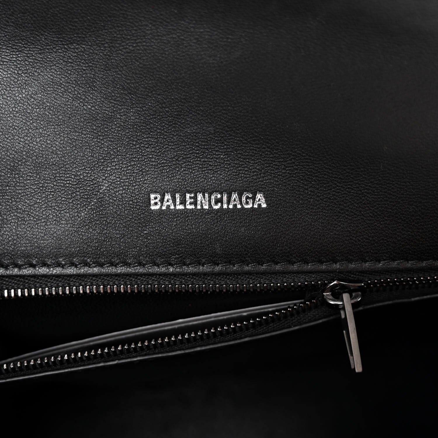 Balenciaga Nappa BB Monogram Embossed Small Hourglass Top Handle Bag Black 6 of 9