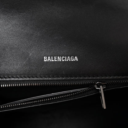 Balenciaga Nappa BB Monogram Embossed Small Hourglass Top Handle Bag Black 6 of 9