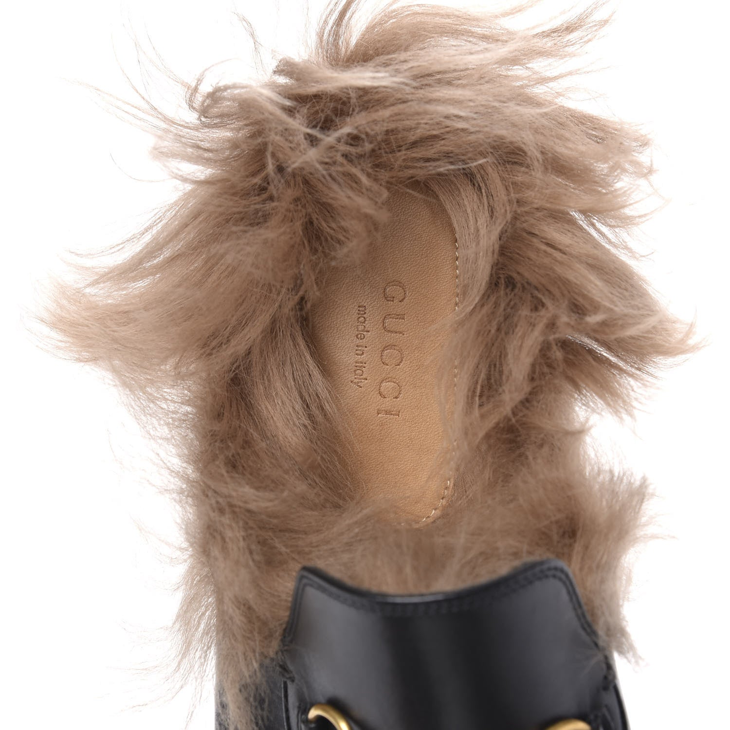 Gucci Calfskin Fur Womens Princetown Slippers 40.5 Black 7 of 8