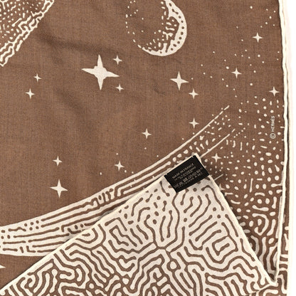 Hermes Cashmere Silk Clair De Lune Shawl 140 Camel White 3 of 3