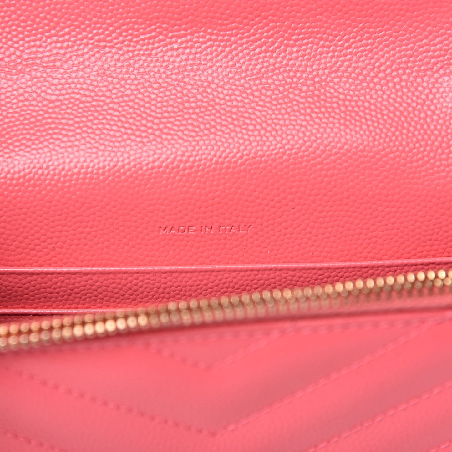 Grain De Poudre Matelasse Chevron Monogram Envelope Chain Wallet Rose Clair