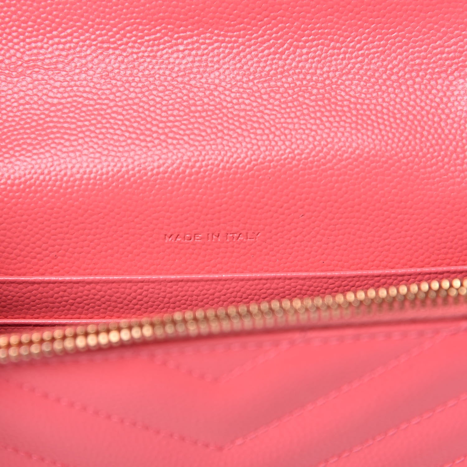 Saint Laurent Grain De Poudre Matelasse Chevron Monogram Envelope Chain Wallet Rose Clair 7 of 10