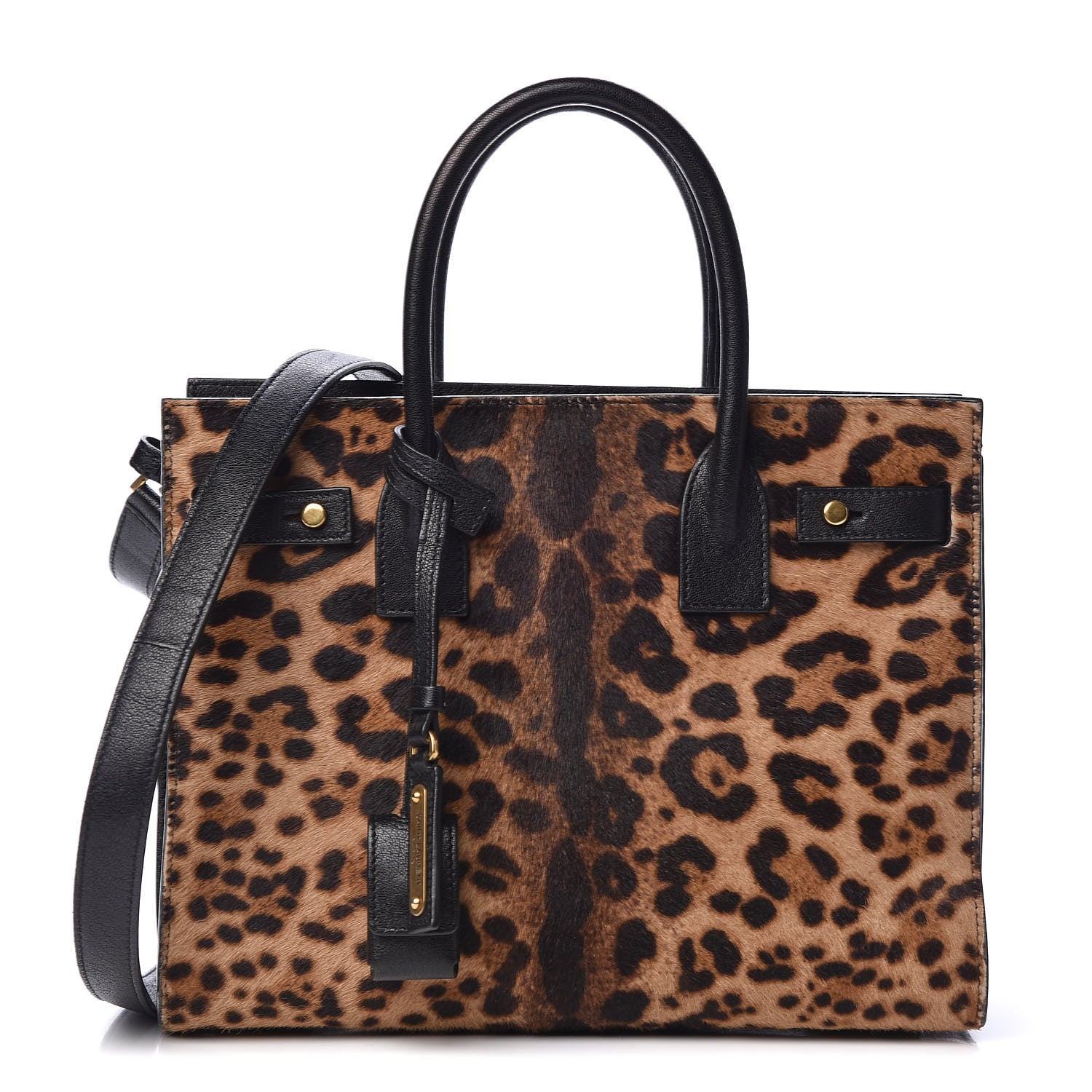 Saint Laurent Pony Effect Calfskin Leopard Print Baby Supple Sac De Jour 1 of 25