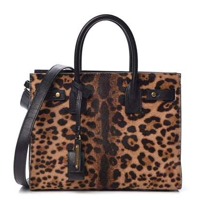 Saint Laurent Pony Effect Calfskin Leopard Print Baby Supple Sac De Jour 1 of 25