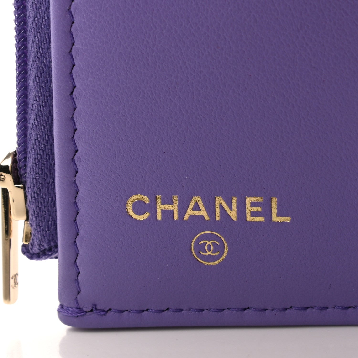 Chanel Caviar Quilted Compact Flap Wallet Purple 6 of 7