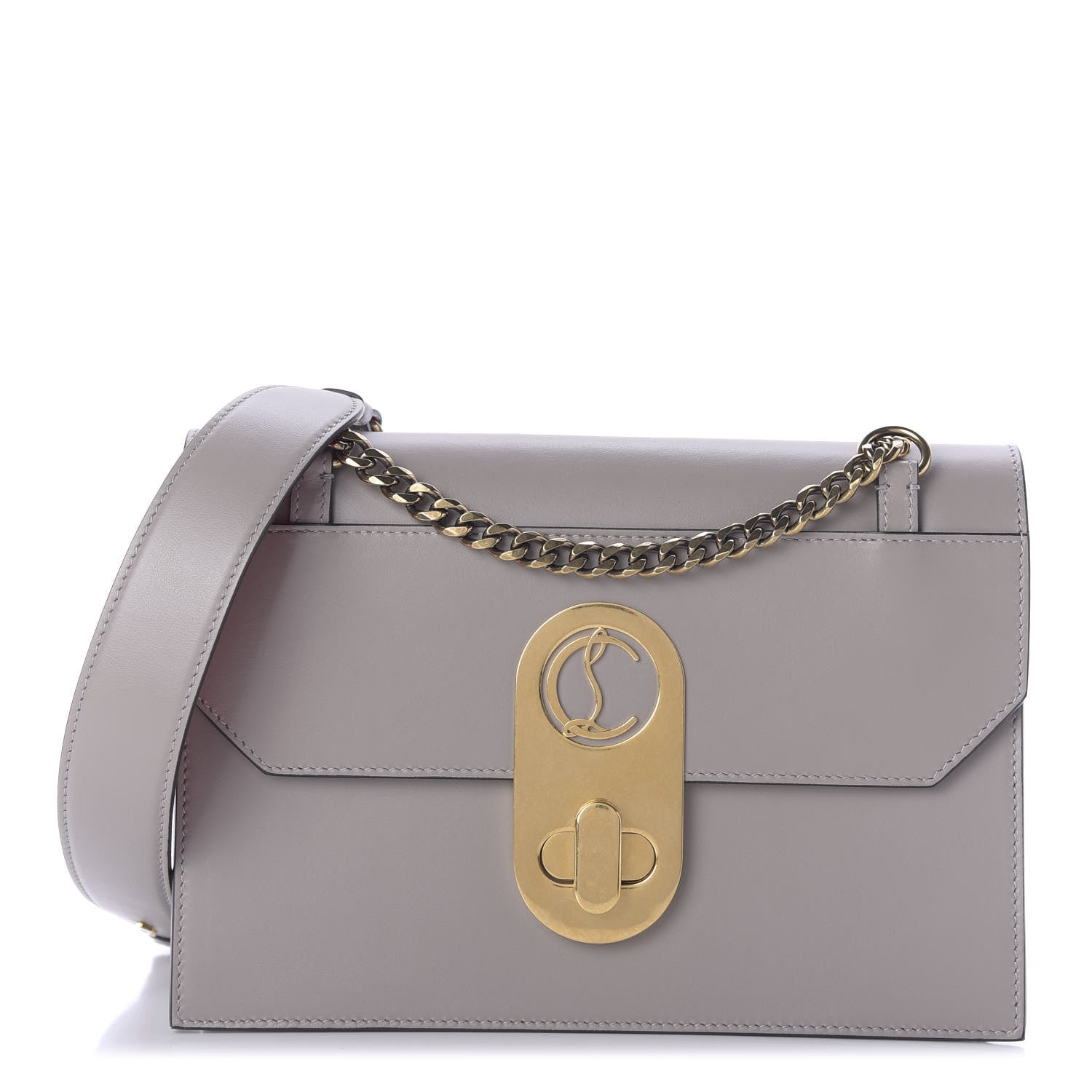 Christian Louboutin Calfskin Large Elisa Shoulder Bag Fume 1 of 9