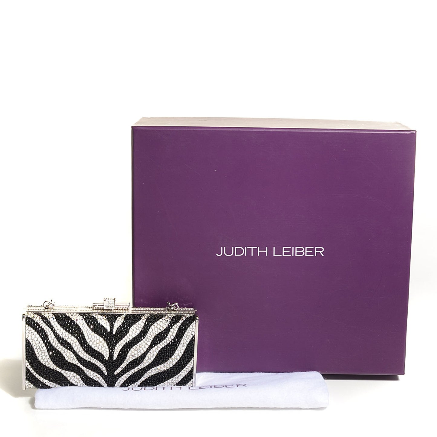 Swarovski Crystal Zebra Miniaudiere Clutch Black White