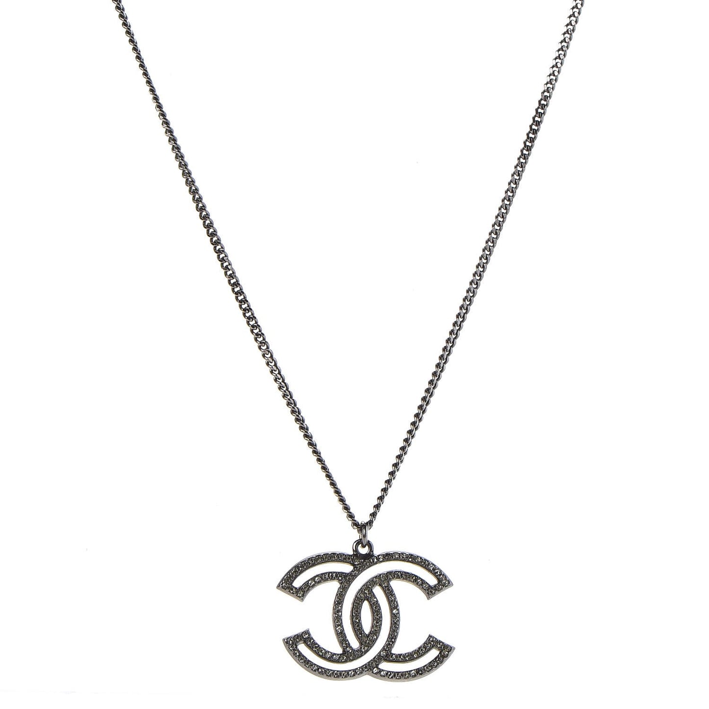 Crystal CC 100 Anniversary Necklace Dark Grey