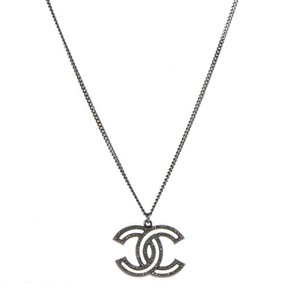 Chanel Crystal CC 100 Anniversary Necklace Dark Grey 1 of 6