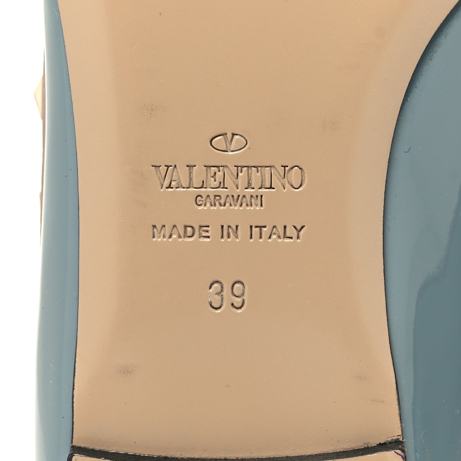 Valentino Garavani Patent Calfskin Rockstud Ballerina Flats 39 Grey Poudre 7 of 8