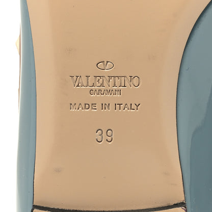 Valentino Garavani Patent Calfskin Rockstud Ballerina Flats 39 Grey Poudre 7 of 8