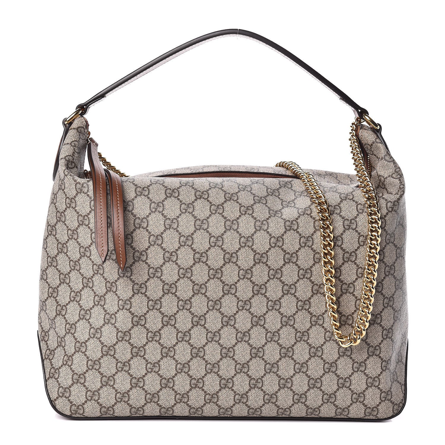 Gucci GG Supreme Monogram Large Linea A Hobo Light Brown 1 of 11