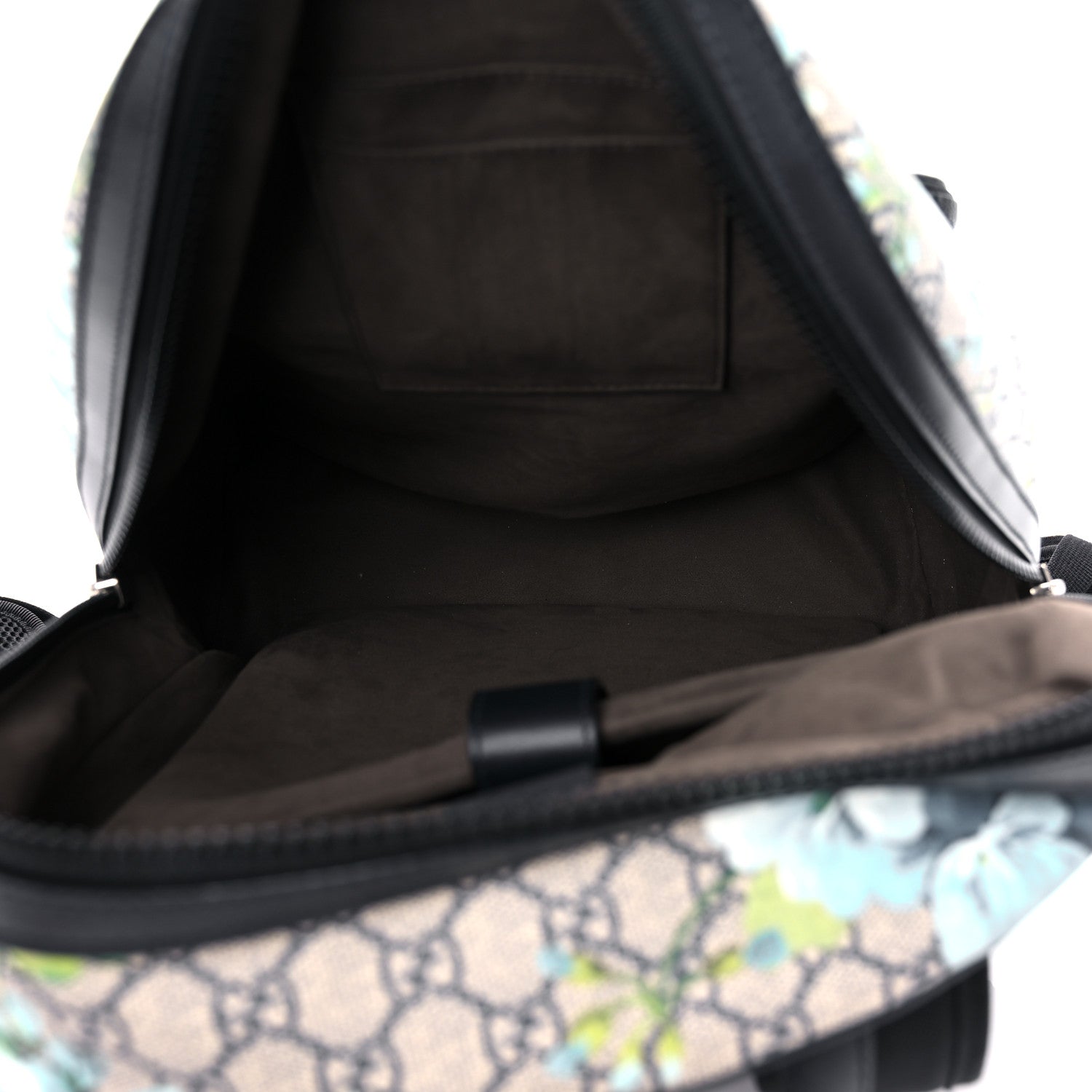 Gucci GG Supreme Monogram Blooms Medium Day Backpack Beige Blue Navy 5 of 12
