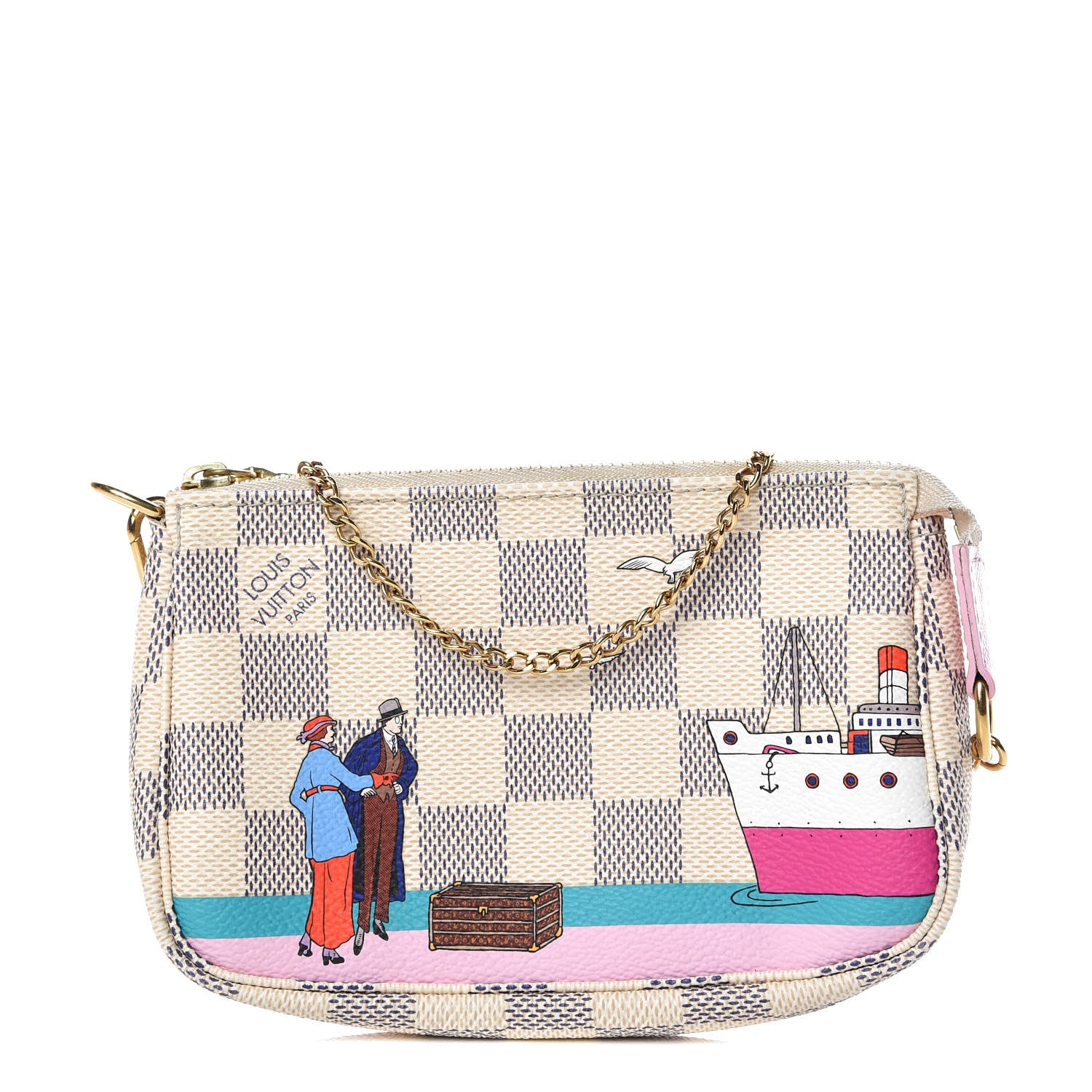 Louis Vuitton Damier Azur 2016 Christmas Animation Mini Pochette Accessories 1 of 14