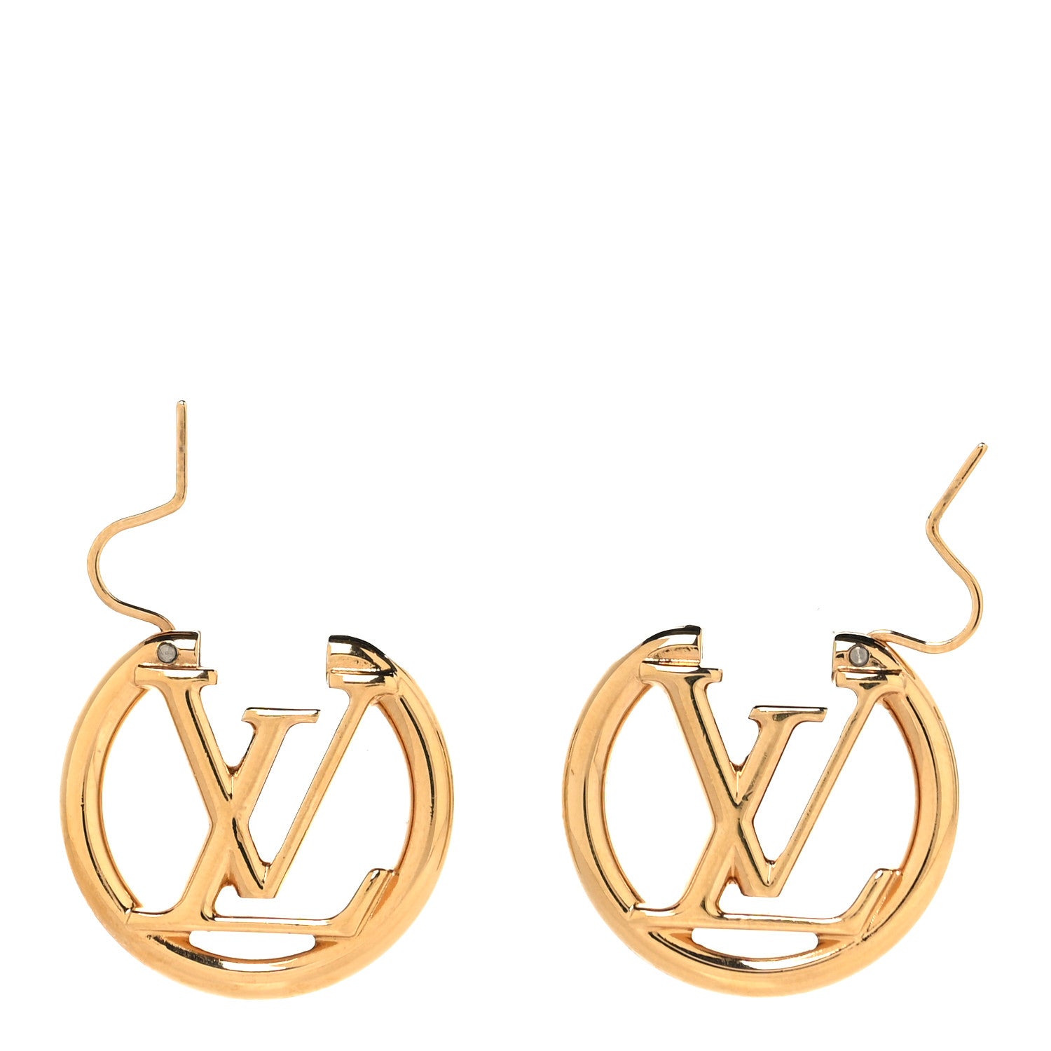 Louis Vuitton Metal Small Louise Hoop Earrings Gold 4 of 10