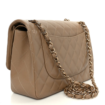 Chanel Caviar Quilted Jumbo Double Flap Dark Beige 3 of 15