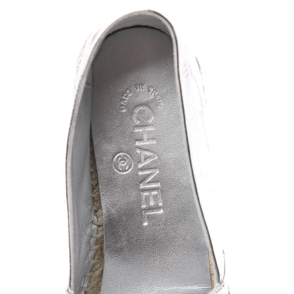 Chanel Laminated Goatskin CC Espadrilles 38 Silver 6 of 10