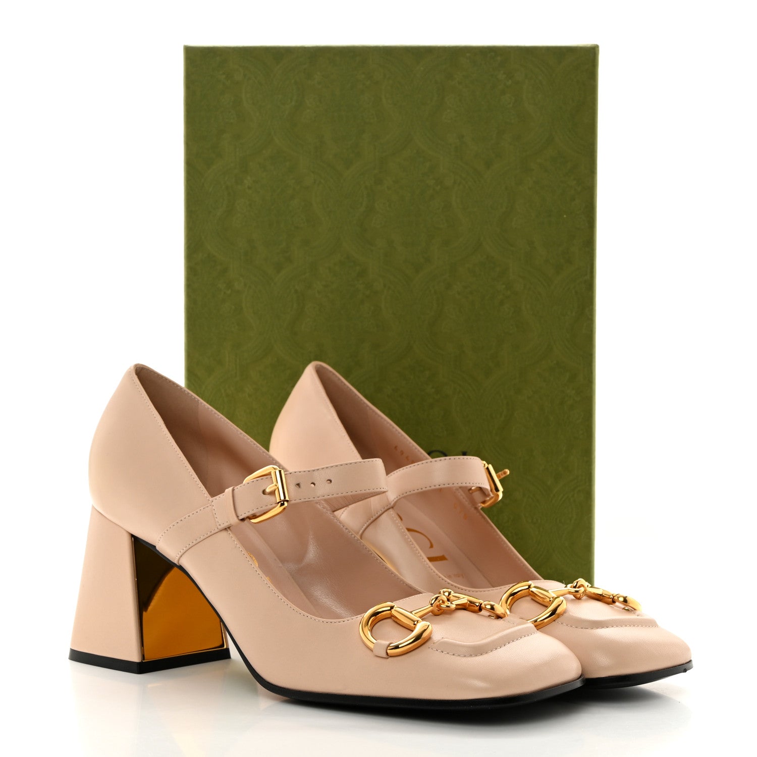 Gucci Malaga Kid Womens Horsebit Mid-Heel Mary Jane Pumps 41 Skin Rose 9 of 9