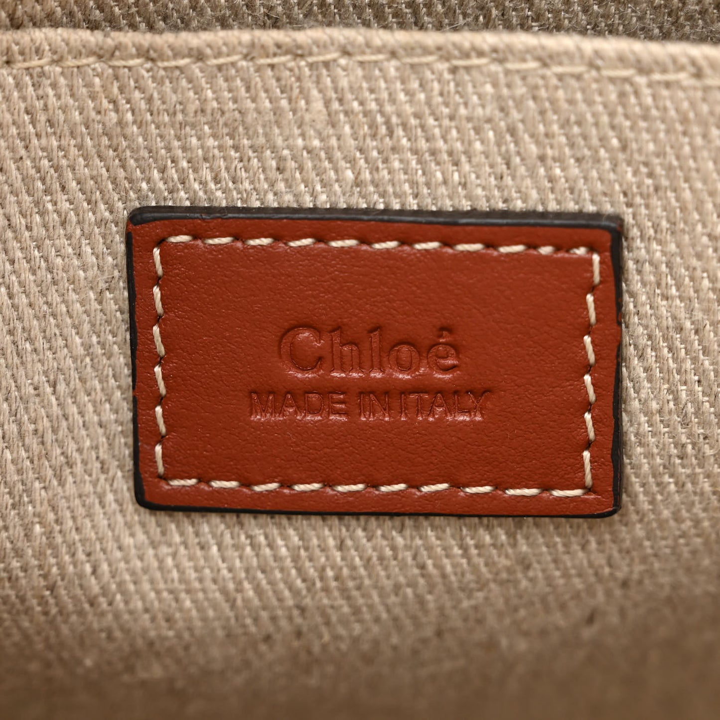 Linen Calfskin Small Woody Ribbon Tote With Strap White Brown