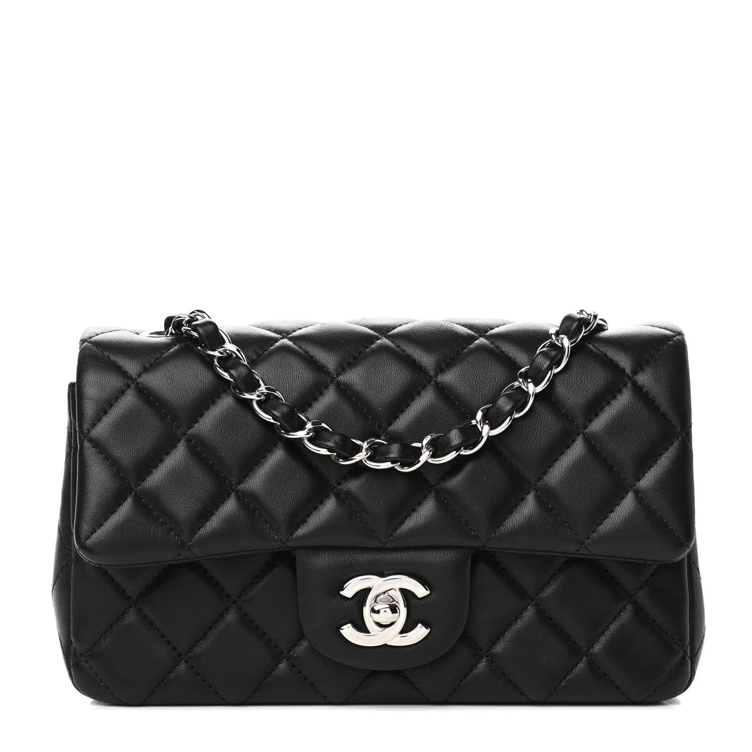 Chanel Lambskin Quilted Mini Rectangular Flap Black 1 of 4