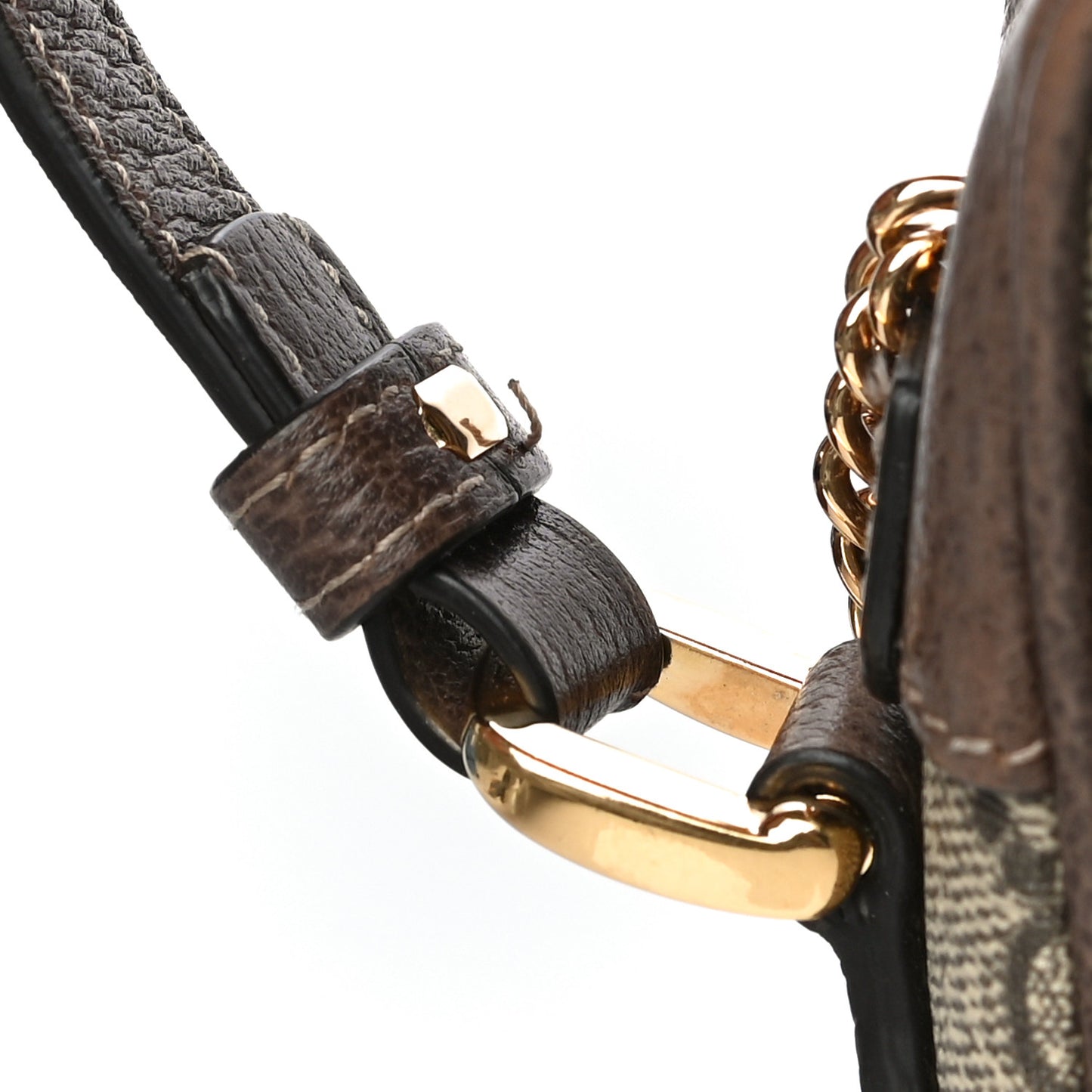 GG Supreme Monogram Web Mini Ophidia Shoulder Bag Brown