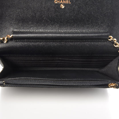 Chanel Caviar Quilted Boy Wallet On Chain WOC Black 5 of 9