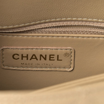 Chanel Caviar Lizard Embossed Quilted Mini Coco Handle Flap Dark Beige 6 of 11