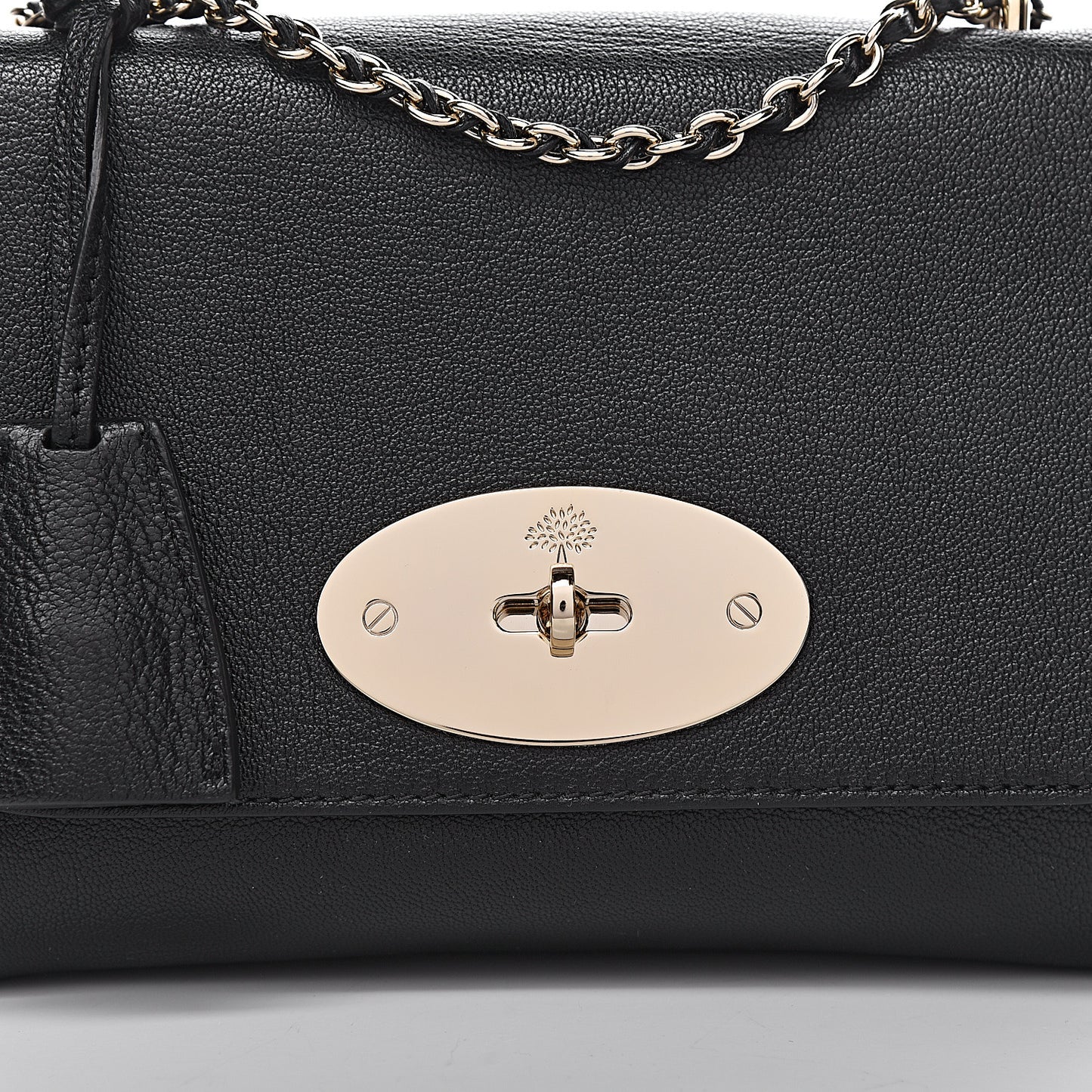 Glossy Goatskin Small Lily Flap Black