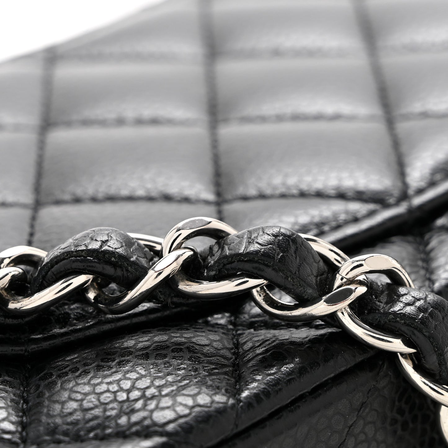 Caviar Quilted Small Double Flap Black