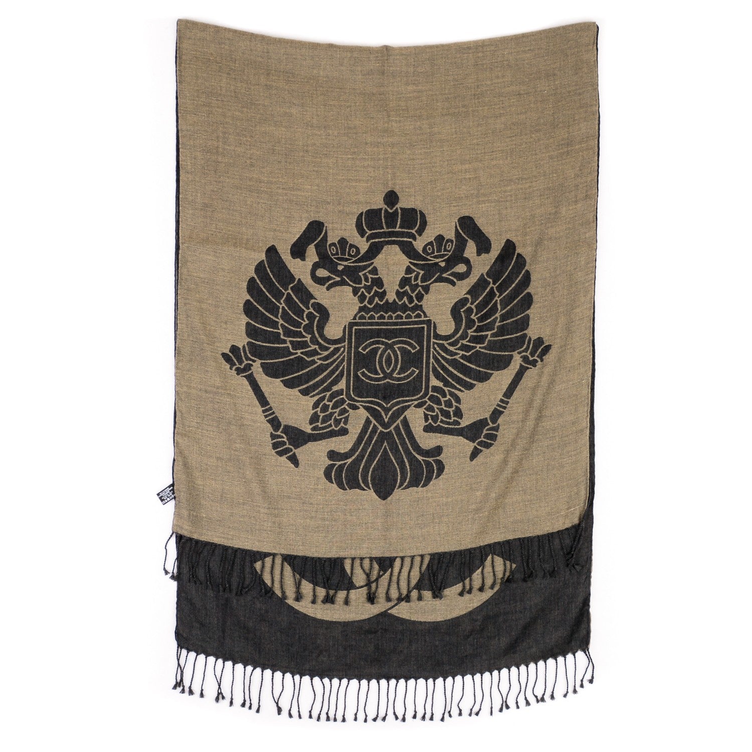 Chanel Cashmere Silk CC Stole Black 3 of 6