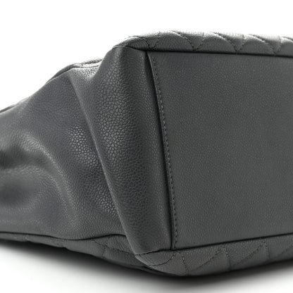 Chanel Caviar Quilted Grand Shopping Tote GST Dark Grey 9 of 10