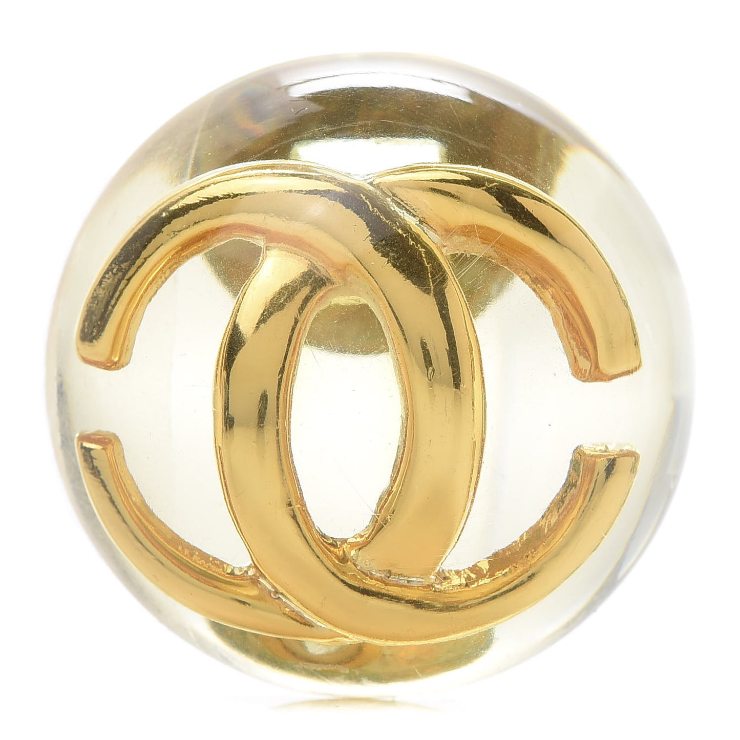 Resin CC Brooch Gold