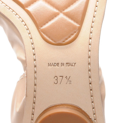 Chanel Lambskin Patent CC Elastic Cap Toe Ballerina Flats 37.5 Light Beige 6 of 9