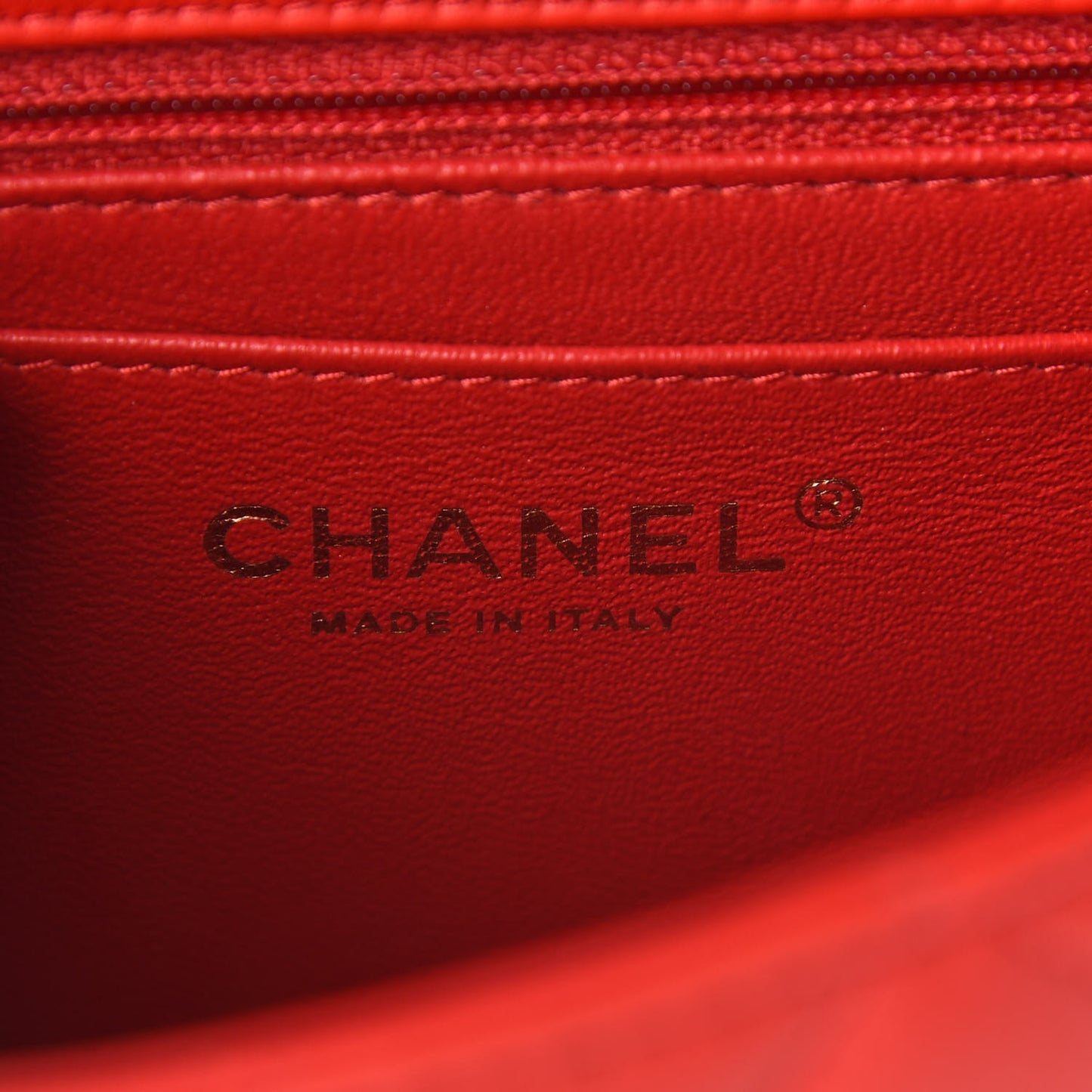 Lambskin Quilted Mini Rectangular Flap Red
