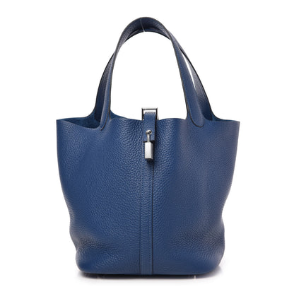Hermes Taurillon Clemence Picotin Lock 22 MM Deep Bleu 1 of 9