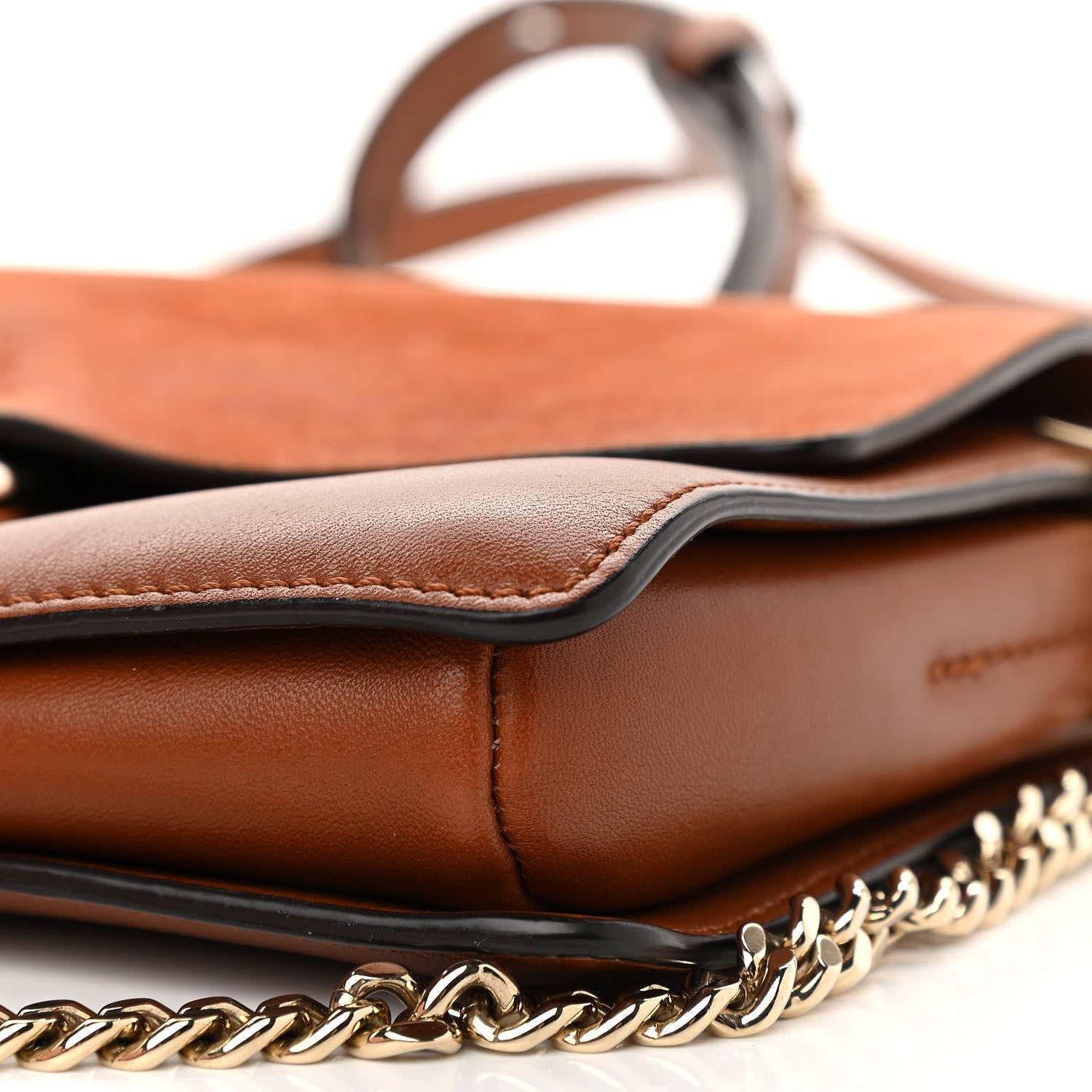 Chloe Suede Calfskin Small Faye Shoulder Bag Tobacco 10 of 13
