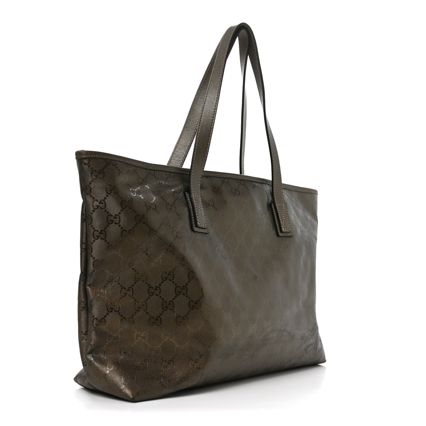 Imprime Monogram Medium Zippered Shopping Tote Pewter