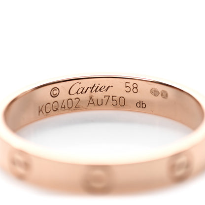 Cartier 18K Pink Gold 3.5mm LOVE Wedding Band Ring 58 8.5 4 of 5