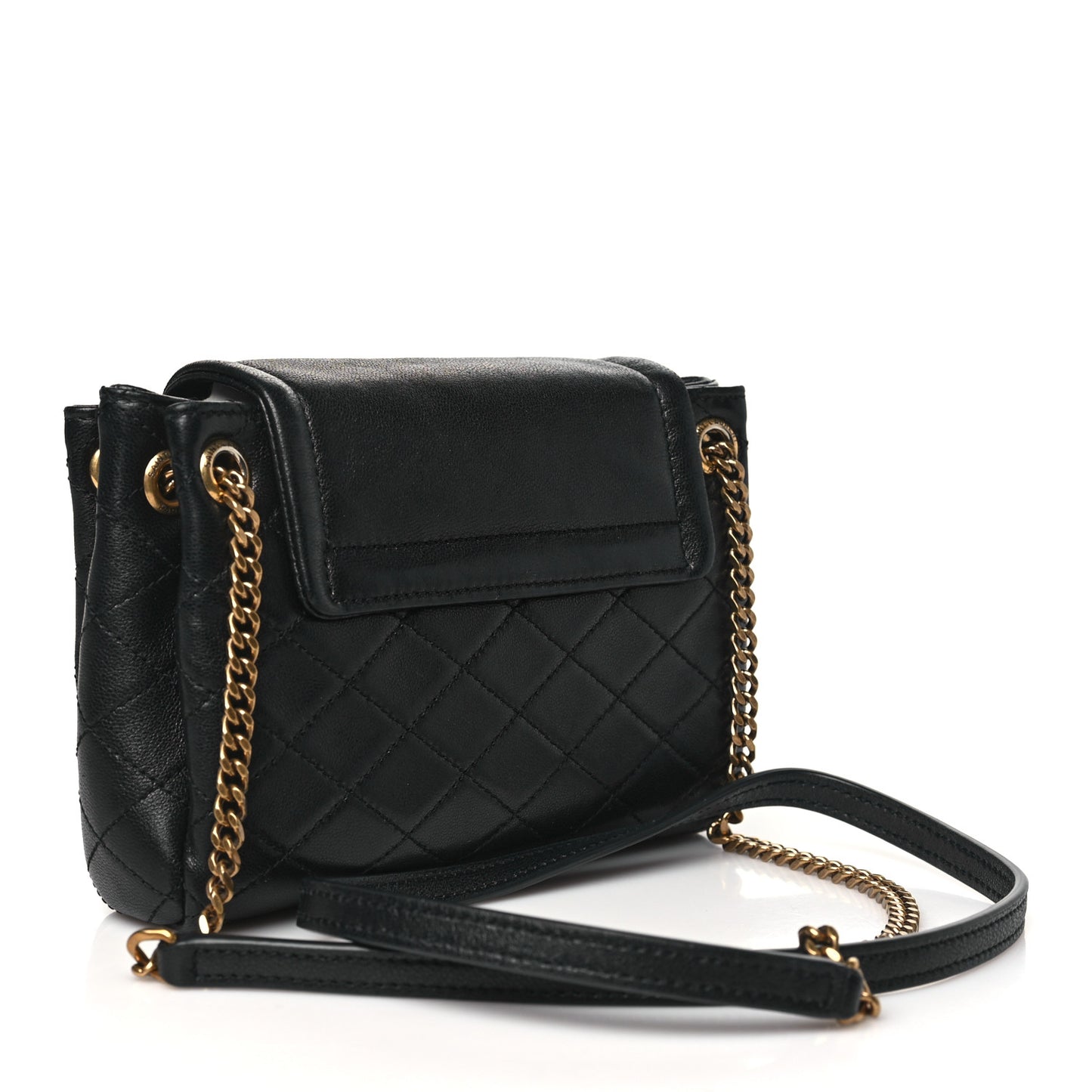 Lambskin Quilted Monogram Mini Nolita Black