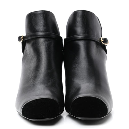 Chanel Lambskin Velvet Cap Toe Short Ankle Boots 35 Black 2 of 9