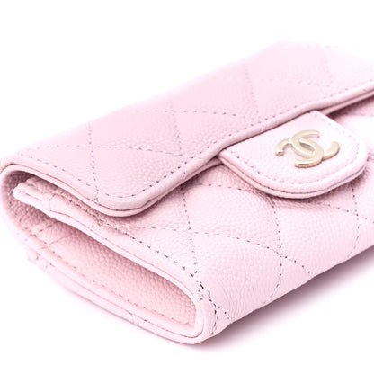 Chanel Caviar Quilted Flap Card Holder Wallet Light Pink 11 of 13