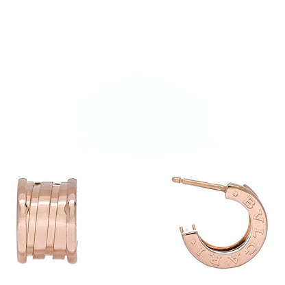 Bulgari 18K Rose Gold B.Zero1 Hoop Earrings 1 of 6