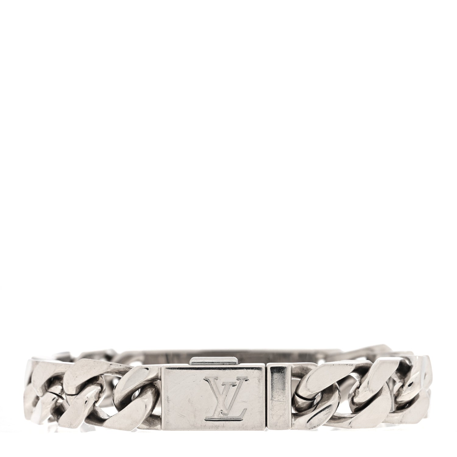 Louis Vuitton Zamac Palladium Monogram Chain Bracelet Silver 3 of 5