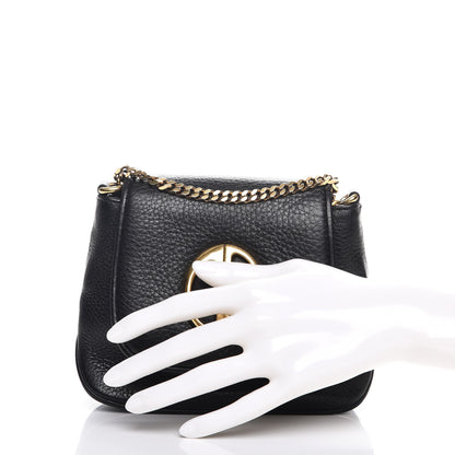 Gucci Pebbled Calfskin Small 1973 Chain Shoulder Bag Black 3 of 9