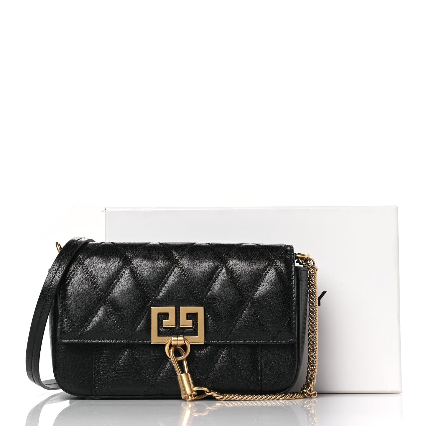 Goatskin Quilted GV3 Mini Pocket Convertible Bag Black