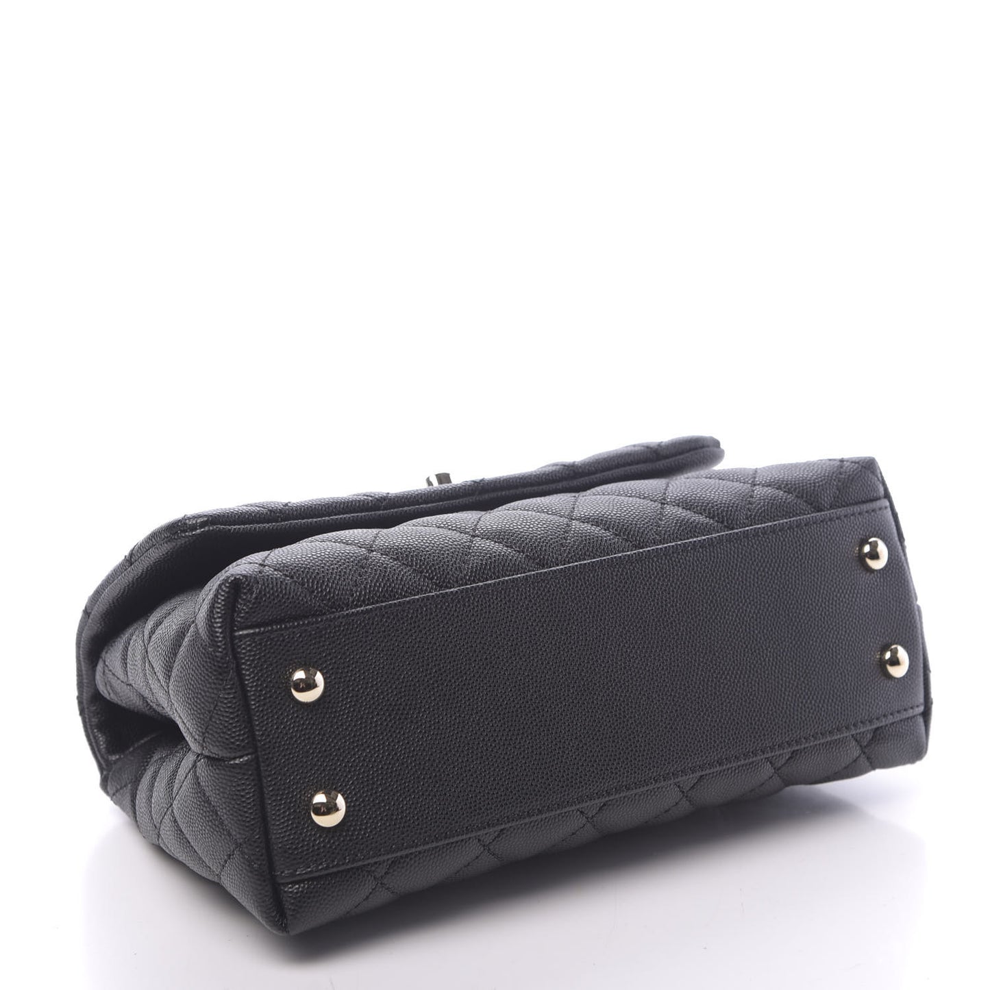 Caviar Quilted Mini Coco Handle Flap Black