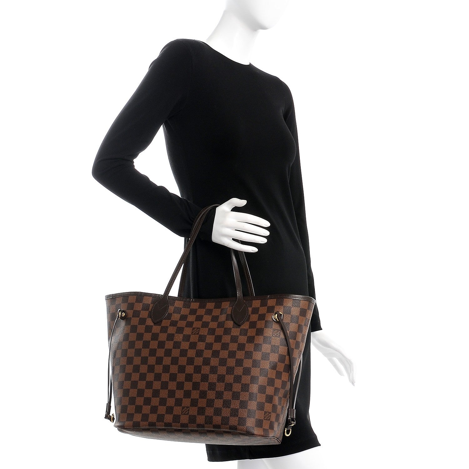 Louis Vuitton Damier Ebene Neo Neverfull MM Rose Ballerine 2 of 8